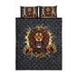 Black Jamaicans Rasta Lion Quilt Bed Set Reggae Lion Breaking Wall Design - African Pride