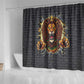 Black Jamaicans Rasta Lion Shower Curtain Reggae Lion Breaking Wall Design - African Pride