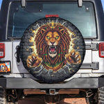 Black Jamaicans Rasta Lion Spare Tire Cover Reggae Lion Breaking Wall Design - African Pride