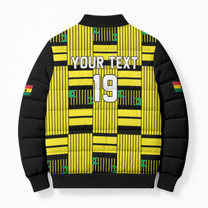 Custom World Football 2026 Ghana Bomber Puffer Jacket Rise With The Black Stars