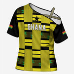 Custom World Football 2026 Ghana Cross Shoulder Shirt Rise With The Black Stars
