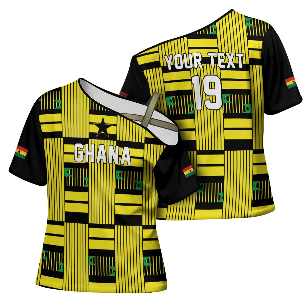 Custom World Football 2026 Ghana Cross Shoulder Shirt Rise With The Black Stars