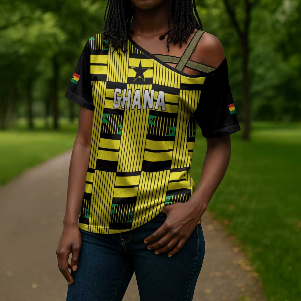 Custom World Football 2026 Ghana Cross Shoulder Shirt Rise With The Black Stars