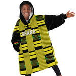 Custom World Football 2026 Ghana Kid Wearable Blanket Hoodie Rise With The Black Stars
