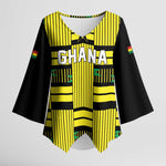 Custom World Football 2026 Ghana Kimono Sleeve Blouse Rise With The Black Stars