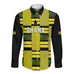 Custom World Football 2026 Ghana Long Sleeve Button Shirt Rise With The Black Stars