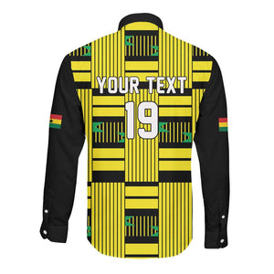 Custom World Football 2026 Ghana Long Sleeve Button Shirt Rise With The Black Stars