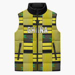 Custom World Football 2026 Ghana Sleeveless Puffer Jacket Rise With The Black Stars