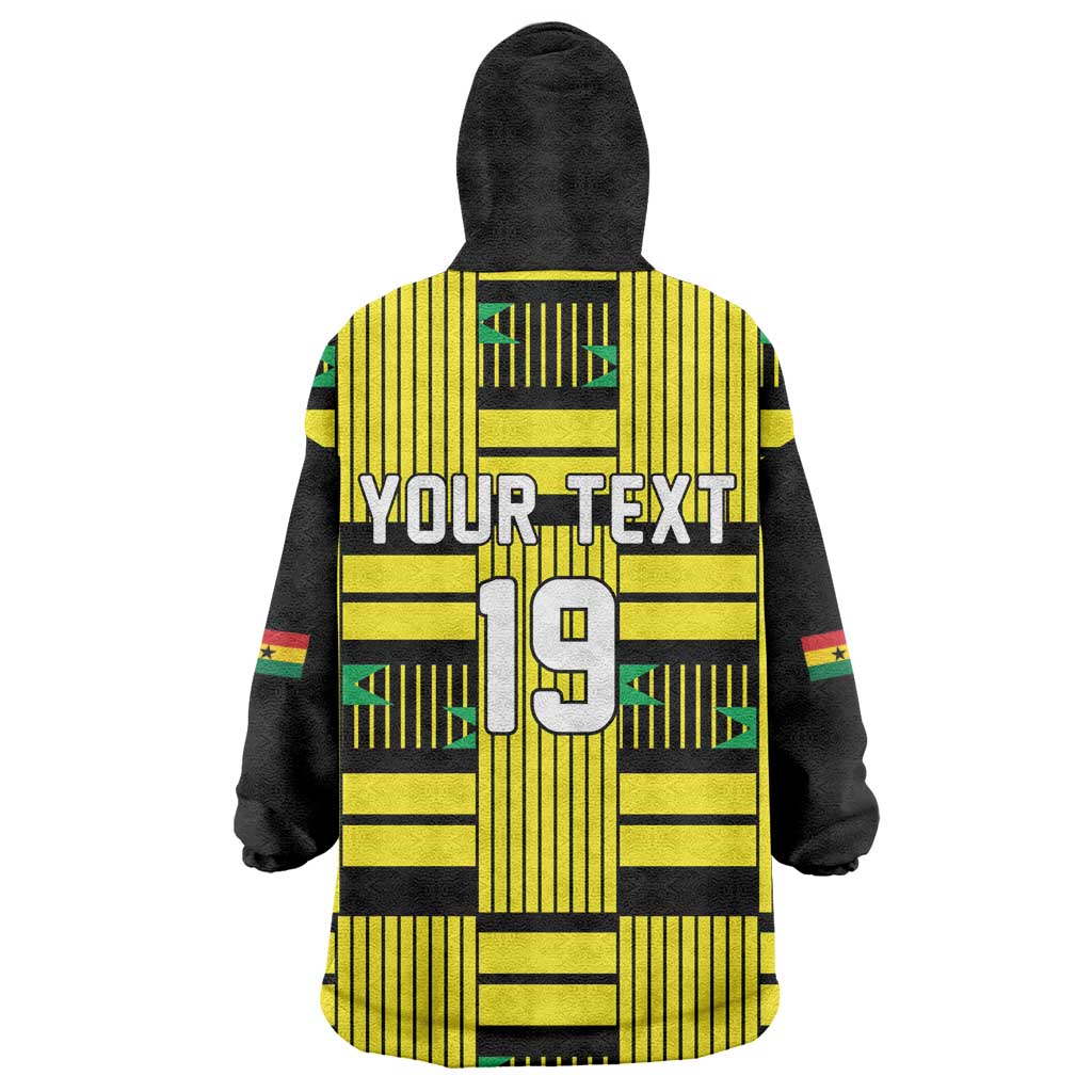 Custom World Football 2026 Ghana Wearable Blanket Hoodie Rise With The Black Stars