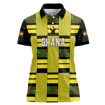 Custom World Football 2026 Ghana Women Polo Shirt Rise With The Black Stars
