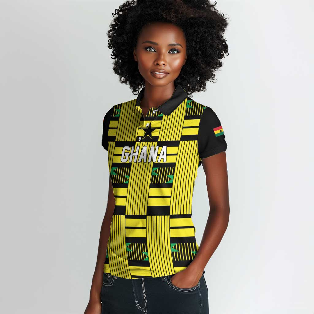 Custom World Football 2026 Ghana Women Polo Shirt Rise With The Black Stars