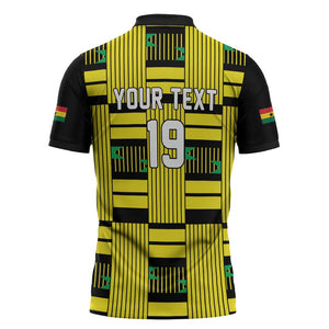 Custom World Football 2026 Ghana Zipper Polo Shirt Rise With The Black Stars