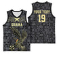 Custom World Football 2026 Ghana Basketball Jersey Black Stars Rise with Black Adinkra Pattern