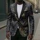Custom World Football 2026 Ghana Blazer Black Stars Rise with Black Adinkra Pattern
