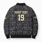 Custom World Football 2026 Ghana Bomber Puffer Jacket Black Stars Rise with Black Adinkra Pattern