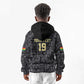 Custom World Football 2026 Ghana Kid Hoodie Black Stars Rise with Black Adinkra Pattern