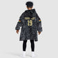 Custom World Football 2026 Ghana Kid Wearable Blanket Hoodie Black Stars Rise with Black Adinkra Pattern