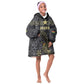 Custom World Football 2026 Ghana Kid Wearable Blanket Hoodie Black Stars Rise with Black Adinkra Pattern