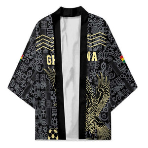 Custom World Football 2026 Ghana Kimono Black Stars Rise with Black Adinkra Pattern