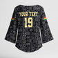 Custom World Football 2026 Ghana Kimono Sleeve Blouse Black Stars Rise with Black Adinkra Pattern
