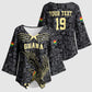 Custom World Football 2026 Ghana Kimono Sleeve Blouse Black Stars Rise with Black Adinkra Pattern
