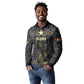 Custom World Football 2026 Ghana Long Sleeve Polo Shirt Black Stars Rise with Black Adinkra Pattern
