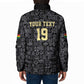 Custom World Football 2026 Ghana Padded Jacket Black Stars Rise with Black Adinkra Pattern