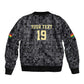 Custom World Football 2026 Ghana Sleeve Zip Bomber Jacket Black Stars Rise with Black Adinkra Pattern