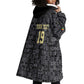 Custom World Football 2026 Ghana Wearable Blanket Hoodie Black Stars Rise with Black Adinkra Pattern