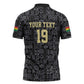 Custom World Football 2026 Ghana Zipper Polo Shirt Black Stars Rise with Black Adinkra Pattern