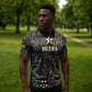 Custom World Football 2026 Ghana Zipper Polo Shirt Black Stars Rise with Black Adinkra Pattern