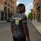 Custom World Football 2026 Ghana Zipper Polo Shirt Black Stars Rise with Black Adinkra Pattern