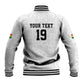 Custom World Football 2026 Ghana Baseball Jacket Black Stars Rise with White Adinkra Pattern
