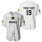 Custom World Football 2026 Ghana Baseball Jersey Black Stars Rise with White Adinkra Pattern