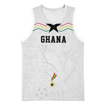 Custom World Football 2026 Ghana Basketball Jersey Black Stars Rise with White Adinkra Pattern