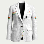 Custom World Football 2026 Ghana Blazer Black Stars Rise with White Adinkra Pattern