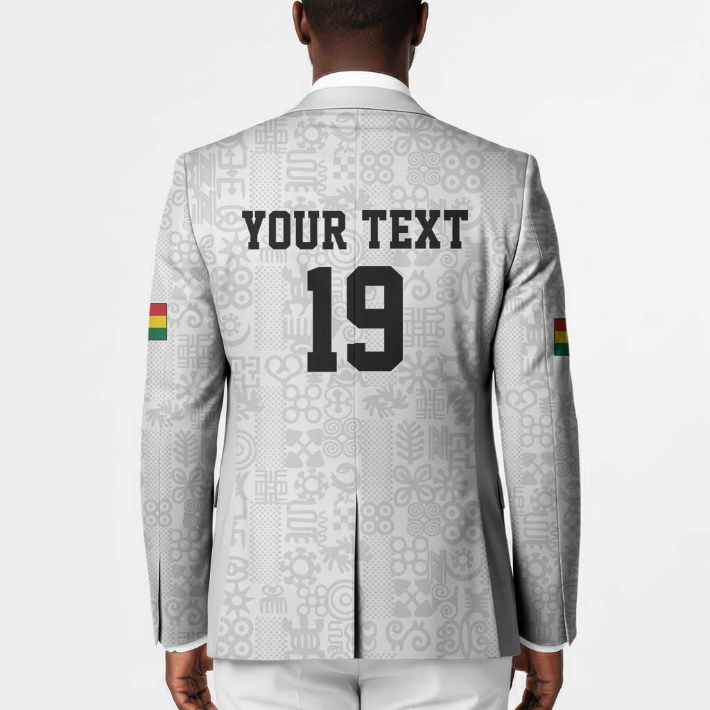 Custom World Football 2026 Ghana Blazer Black Stars Rise with White Adinkra Pattern