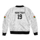 Custom World Football 2026 Ghana Bomber Jacket Black Stars Rise with White Adinkra Pattern