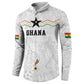 Custom World Football 2026 Ghana Button Sweatshirt Black Stars Rise with White Adinkra Pattern