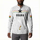 Custom World Football 2026 Ghana Button Sweatshirt Black Stars Rise with White Adinkra Pattern