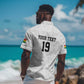 Custom World Football 2026 Ghana Hawaiian Shirt Black Stars Rise with White Adinkra Pattern