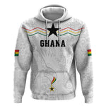 Custom World Football 2026 Ghana Hoodie Black Stars Rise with White Adinkra Pattern