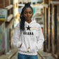 Custom World Football 2026 Ghana Hoodie Black Stars Rise with White Adinkra Pattern