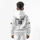 Custom World Football 2026 Ghana Kid Hoodie Black Stars Rise with White Adinkra Pattern