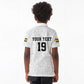 Custom World Football 2026 Ghana Kid Polo Shirt Black Stars Rise with White Adinkra Pattern