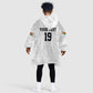 Custom World Football 2026 Ghana Kid Wearable Blanket Hoodie Black Stars Rise with White Adinkra Pattern