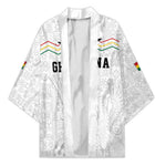 Custom World Football 2026 Ghana Kimono Black Stars Rise with White Adinkra Pattern
