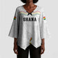 Custom World Football 2026 Ghana Kimono Sleeve Blouse Black Stars Rise with White Adinkra Pattern
