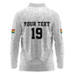 Custom World Football 2026 Ghana Long Sleeve Polo Shirt Black Stars Rise with White Adinkra Pattern