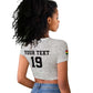 Custom World Football 2026 Ghana Raglan Cropped T shirt Black Stars Rise with White Adinkra Pattern